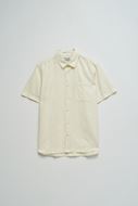 Foto de Camisa blanco roto manga corta algodón y liocel melange regular fit