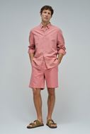 Foto de Pantalón corto rosa mezcla lino y algodón