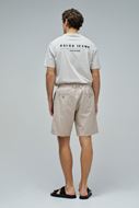 Foto de Pantalón corto arena mezcla lino y algodón