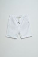 Foto de Pantalón corto blanco mezcla lino y algodón