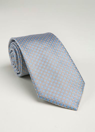 Foto de Corbata azul con motivo microgeométrico