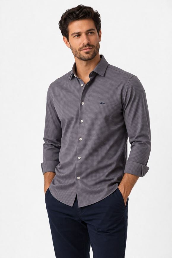 Foto de Camisa Fly microestampado estrellas gris antracita