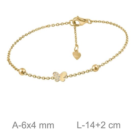 Foto de Pulsera plata baño oro mariposa circonitas