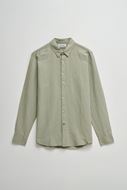 Foto de Camisa regular fit en mezcla de lino verde caqui