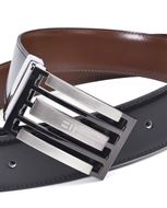 Foto de Cinturón clásico reversible camel-negro hebilla placa