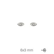 Foto de Pendientes de plata baño rodio ojo con circonita