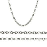 Foto de Cadena de oro blanco 18kt. 40cm, eslabón forzado redondo 