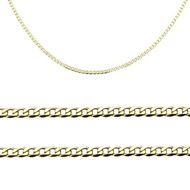Foto de Cadena oro amarillo 18kt eslabón barbado lapidado plano, grosor 1,40mm, longitud 50cm
