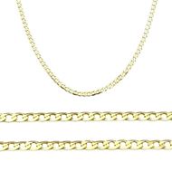 Foto de Cadena oro amarillo 18kt, eslabón barbado diamantado extraplano, grosor 1,55mm, longitud 50cm