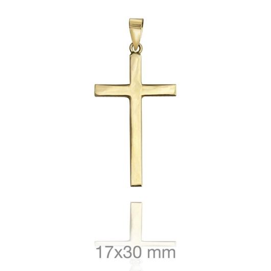Foto de Cruz oro amarillo lisa 17 x 30 mm