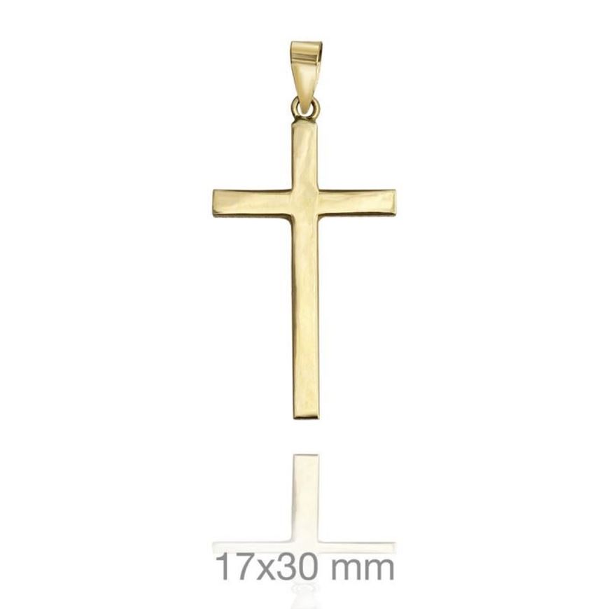Foto de Cruz oro amarillo lisa 17 x 30 mm