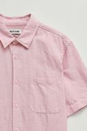Foto de Camisa rosa manga corta algodón y lino melange regular fit