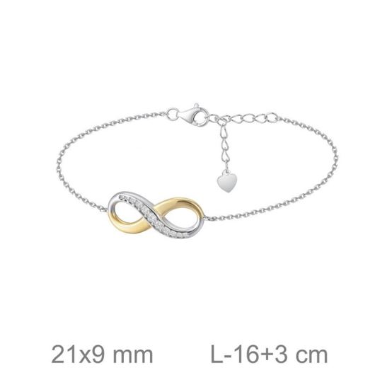 Foto de Pulsera plata bicolor infinito circonitas