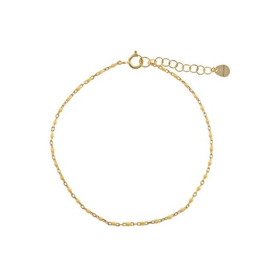 Foto de Pulsera plata baño oro con bolitas esmaltadas amarillo