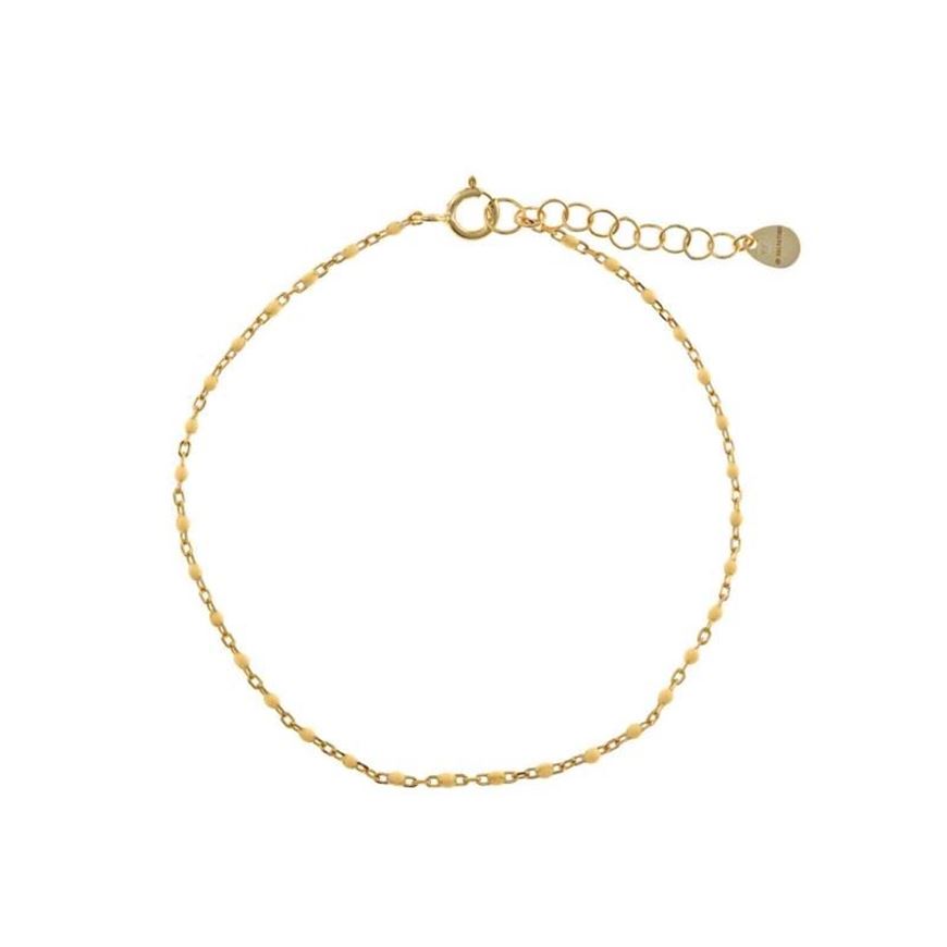 Foto de Pulsera plata baño oro con bolitas esmaltadas amarillo