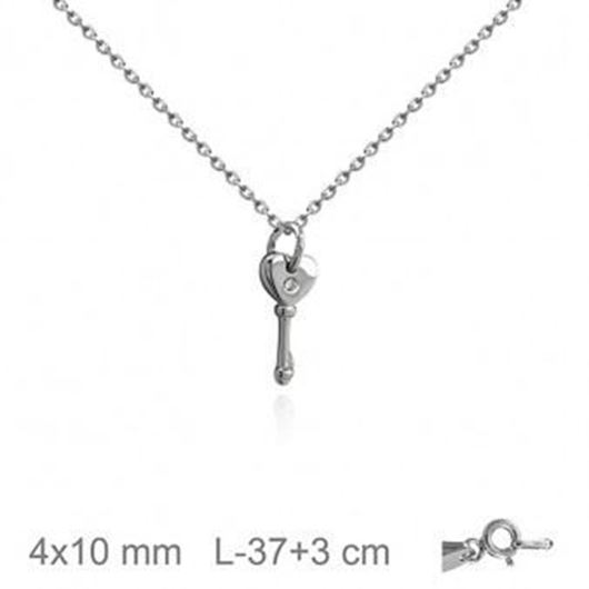 Foto de Gargantilla de plata baño de rodio llave