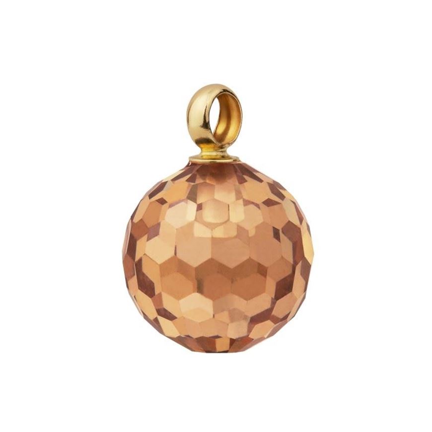 Foto de Colgante bola facetada champán 10mm con anilla de oro amarillo 18kt