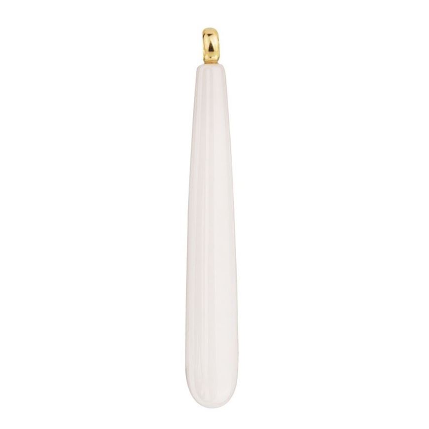 Foto de Colgante Cairo gota Ágatha blanca 40x6mm con anilla de oro amarillo 18kt 