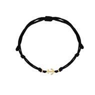 Foto de Pulsera 7 nudos nylon negro Ancla de la suerte en oro amarillo 18kt