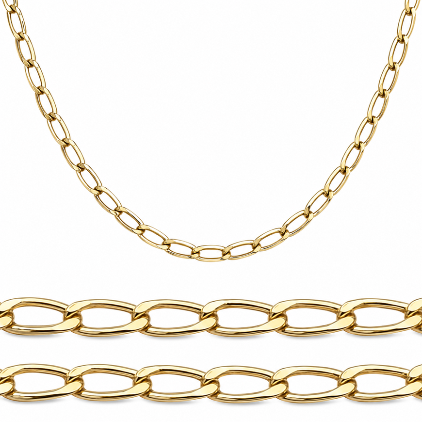 Foto de Cadena oro amarillo 18kt, eslabón bilbao, grosor 1,70mm, longitud 50cm