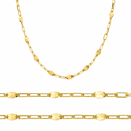 Foto de Cadena oro amarillo 18kt, eslabón fantasía , grosor 1,20mm, longitud 50cm