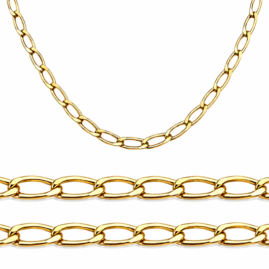 Foto de Cadena de oro amarillo 18kt eslabón bilbao, grosor 2,20mm, longitud 60cm