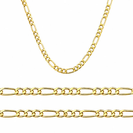 Foto de Cadena programada 3x1 en oro amarillo 18kt, grosor 2mm, longitud 50cm