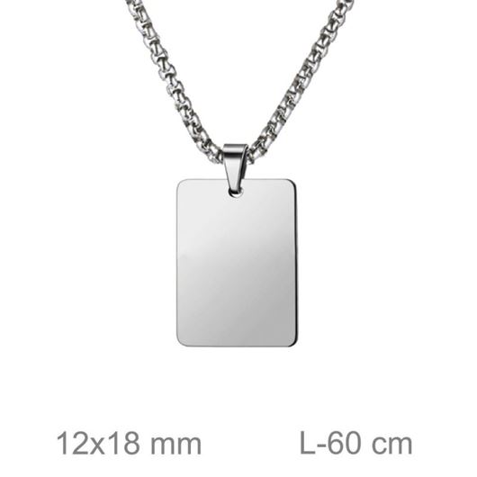 Foto de Gargantilla de acero con placa 12x18mm