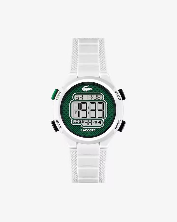 Foto de Reloj digital LC33 de silicona blanco y verde