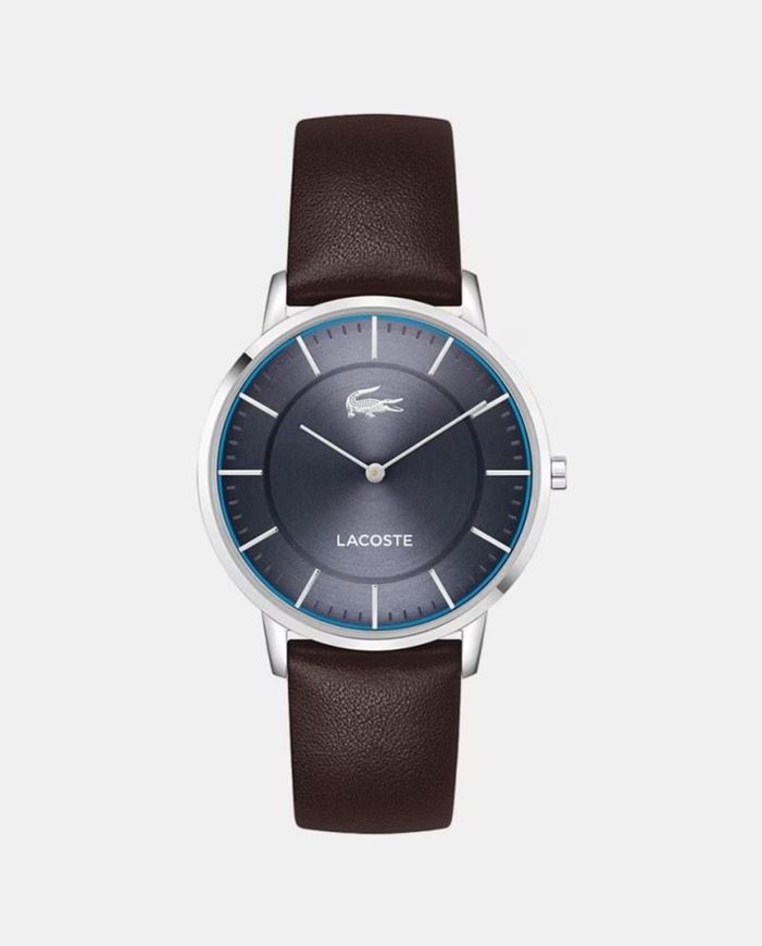 Foto de Reloj de Crocorigin para hombre de piel marrón con esfera azul marino