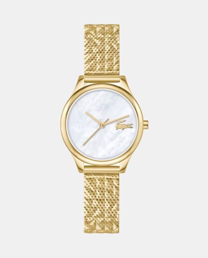 Foto de Reloj de acero dorado Mini Crocodelle para mujer con esfera nácar
