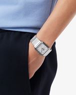 Foto de Reloj de acero René para hombre con esfera blanca