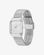 Foto de Reloj de acero René para hombre con esfera blanca