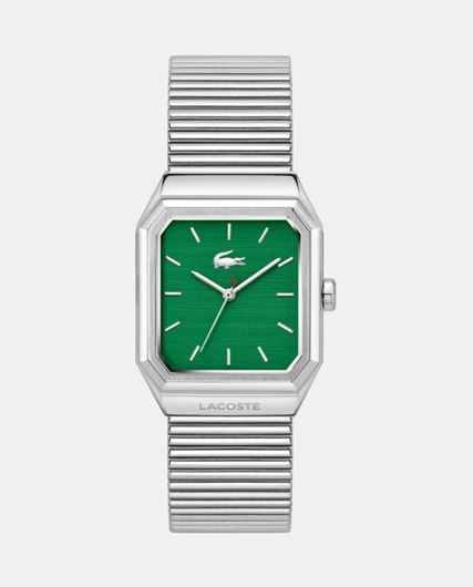 Foto de Reloj de acero René para hombre con esfera verde