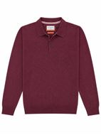 Foto de Jersey  algodón y cashmere cuello polo microestructura color berenjena