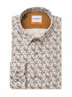 Foto de Camisa con bolsillo estampado hojas tonos azul y marrón