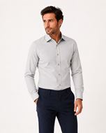Foto de Camisa con bolsillo espiga Gris con detalles en verde