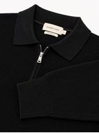 Foto de Jersey de punto cuello polo con cremallera color negro