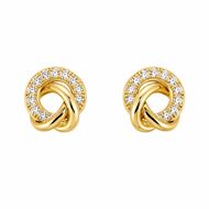 Foto de Pendientes oro amarillo18 kt  triple aro con circonitas