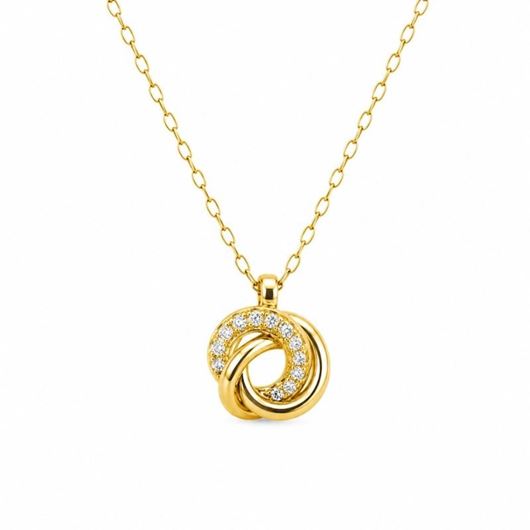 Foto de Gargantilla oro amarillo 18 kt triple aro con circonitas
