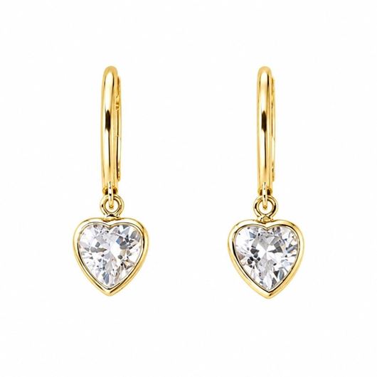 Foto de Pendientes oro amarillo 18 kt con corazón circonita