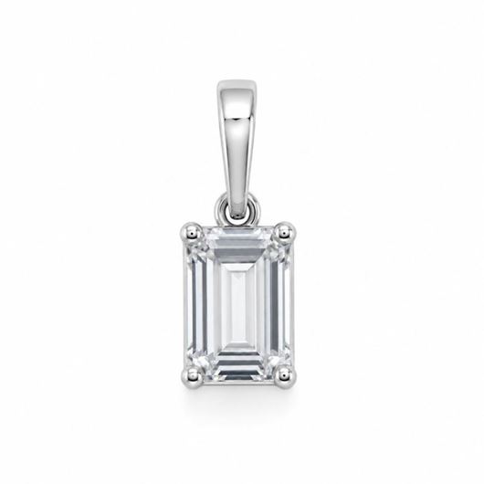 Foto de Colgante oro blanco 18 ktes con circonita rectangular