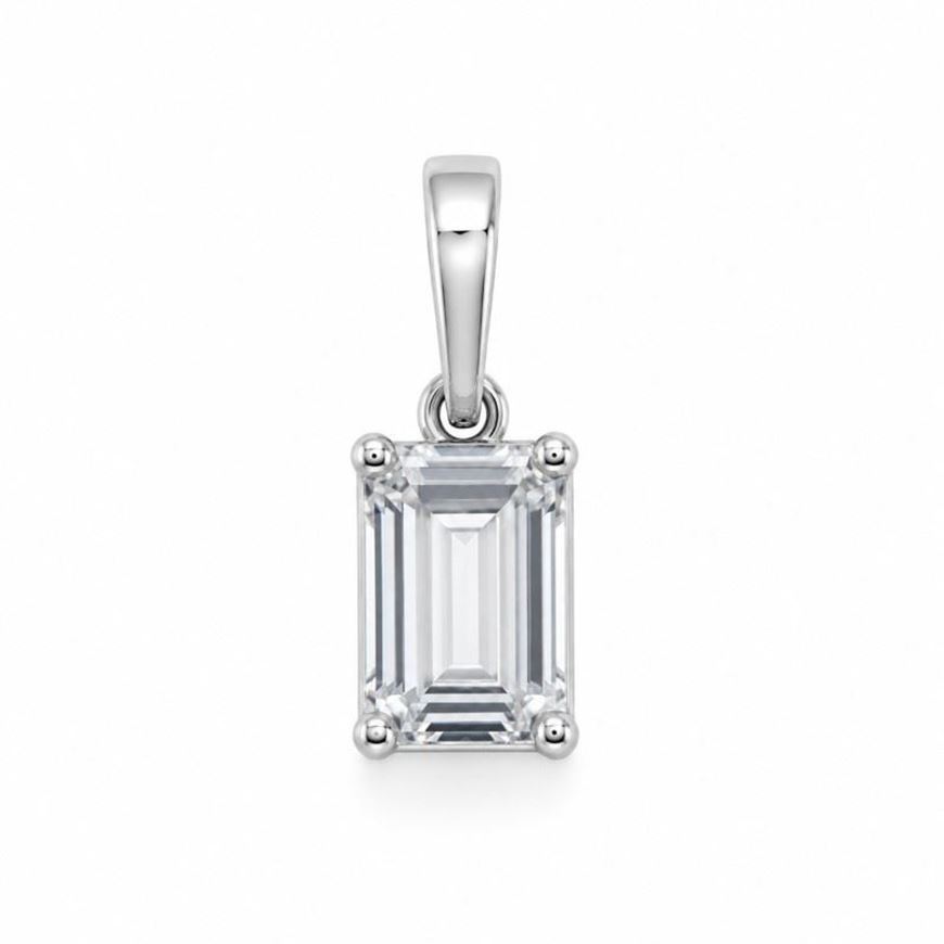 Foto de Colgante oro blanco 18 ktes con circonita rectangular