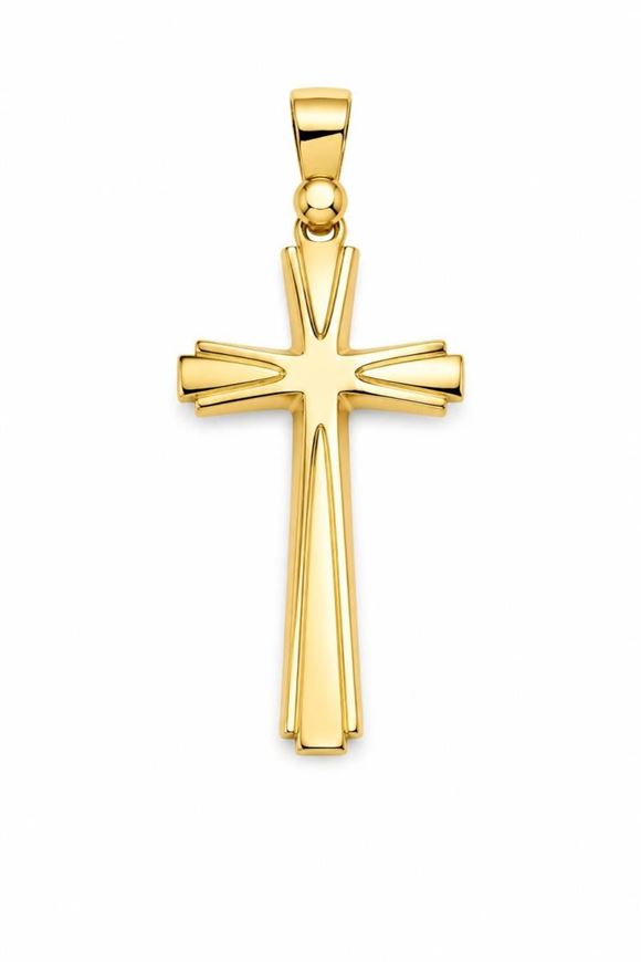 Foto de Cruz oro amarillo lisa 18 ktes