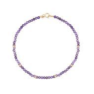 Foto de Pulsera Chic cuentas amatistas 2mm en oro amarillo 18kt 16cm