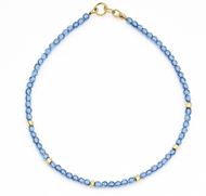 Foto de Pulsera Chic cuentas circonitas azules 2mm en oro amarillo 18kt 18cm