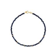 Foto de Pulsera Chic cuentas zafiros en oro amarillo 18kt 18cm