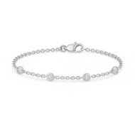 Foto de Pulsera de oro blanco 18kt y 5 brillantes 0,10ct total