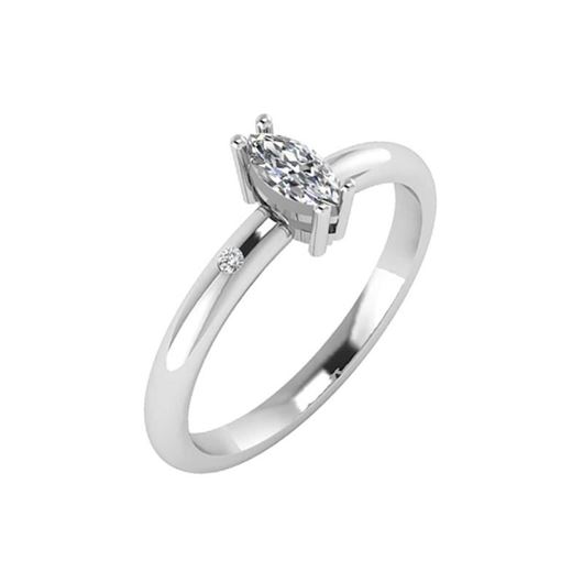 Picture of Anillo de oro blanco 18 kilates y diamante en talla marquise de 0.16 quilates
