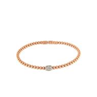 Foto de Pulsera de oro rose 18 kilates, con motivo en oro blanco 18kilates y 17 diamantes de 0,23 quilates